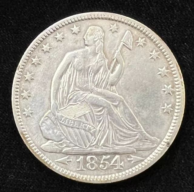 1854 Seated Liberty Half Dollar with Arrows at Date!