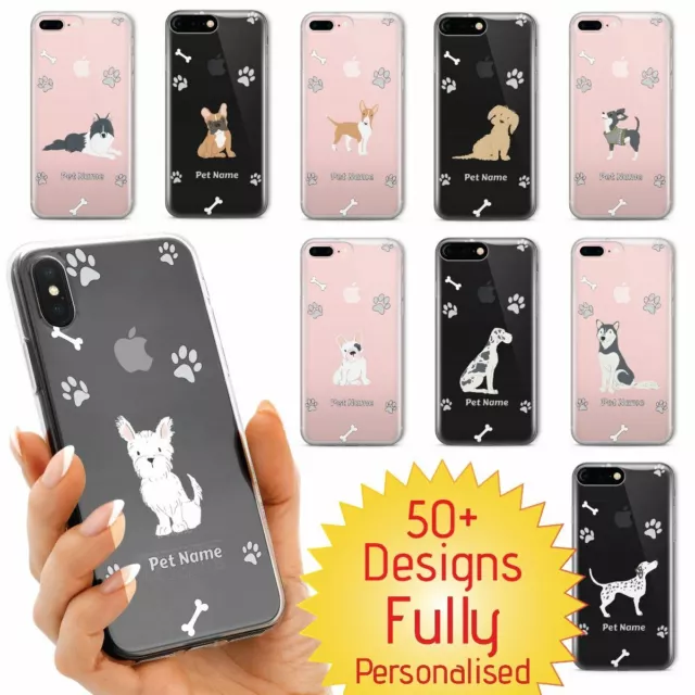 PERSONALISED Custom Pet Dog Cartoon CLEAR Phone Cover Case for Samsung