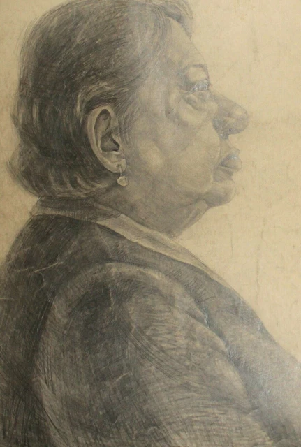 Peinture au crayon réaliste antique portrait d'une femme