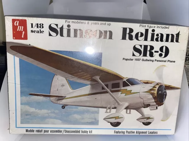 AMT 1:48 Stinson Reliant SR-9 Vintage Model Airplane Kit T639, Sealed