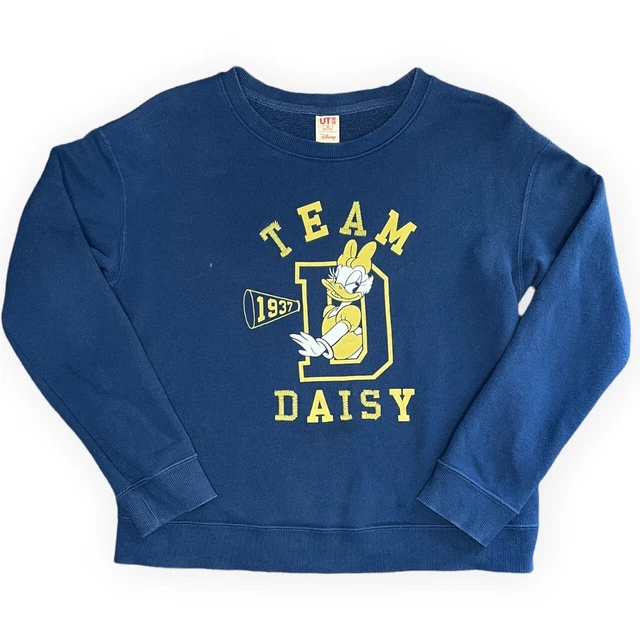 Disney Daisy Duck Sweater Jumper Navy Embroidered Printed Cartoon Pullover M VGC