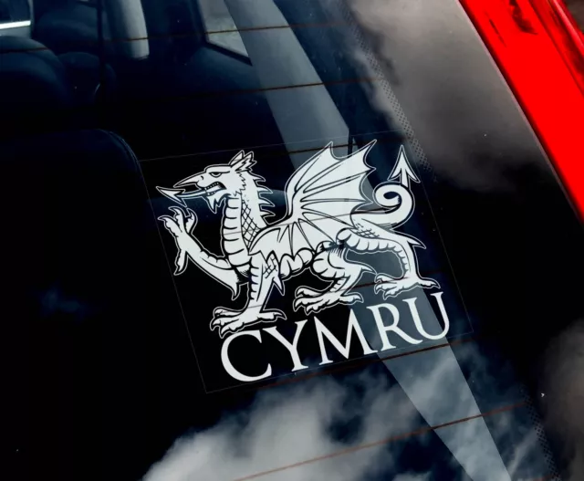 Wales-Cymru Dragon - Car Window Sticker - Welsh Rugby Union Sign - TYP1