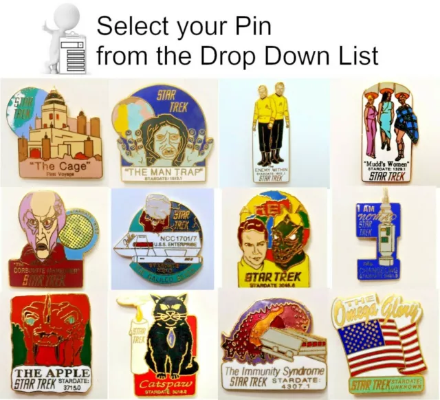 Original Star Trek Classic TV  Episode Pin Collection- 79 in Series- Your Choice