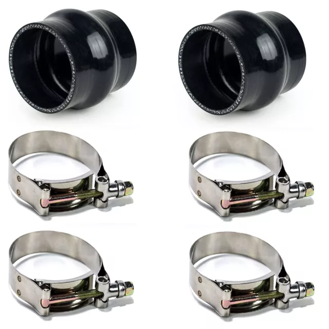 Squirrelly 2x 3" Silicone Hump Coupler Intercooling Pipe with 4x T-Bolt Clamps