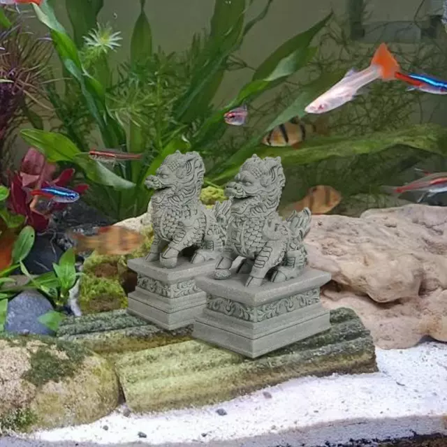 2x Mini statues Kirin décoration d'aquarium pour Table Festival de printemps