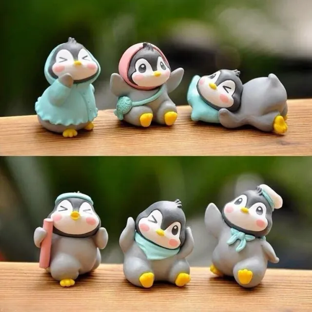 Juego de miniaturas de pingüinos para decoración del hogar, oficina,...