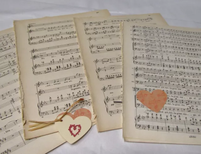 20 sheets Vintage  Music Paper Decoupage Art Projects Crafting Junk Journal