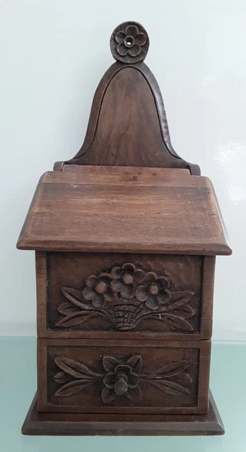 Boîte à Sel En Bois De Noyer - Style Provençal Fait Main - Déco Cuisine