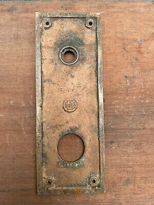 Vintage Single Heavy Replacement Brass Door Knob Back Plate Restore 3