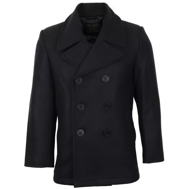 GIACCONE NERO US Navy Giacca in lana navale americana Soprabito