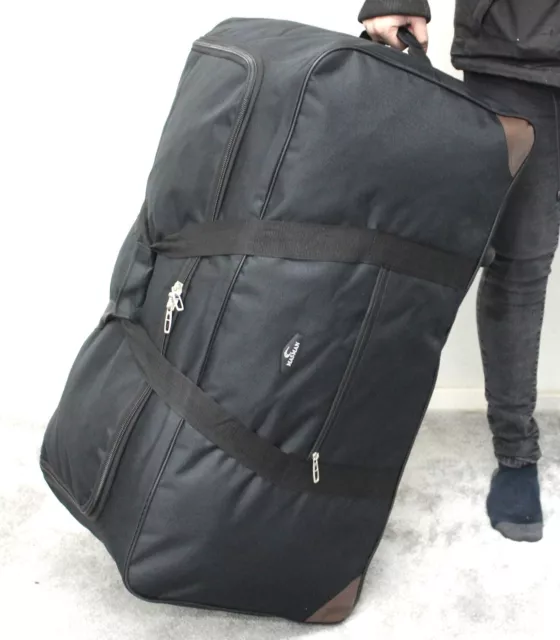 L 32" Folding Wheeled Bag Holdall Luggage Suitcase Travel Sports Gym Duffle 130L