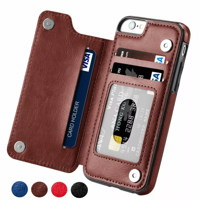 Wallet Card Case Leather Magnetic Cover For iPhone 14 13 12 11 PRO MAX XS XR 8 7