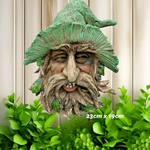 Green Man Face Wall Plaque, Tree Man Of The Woods Forest Sprite Ent Dryad (A)