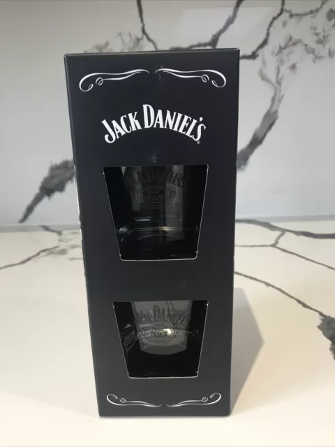2x Jack Daniel's Tumbler Glasses Whisky 28cl 2-pack Dad Seasonal Gift Box