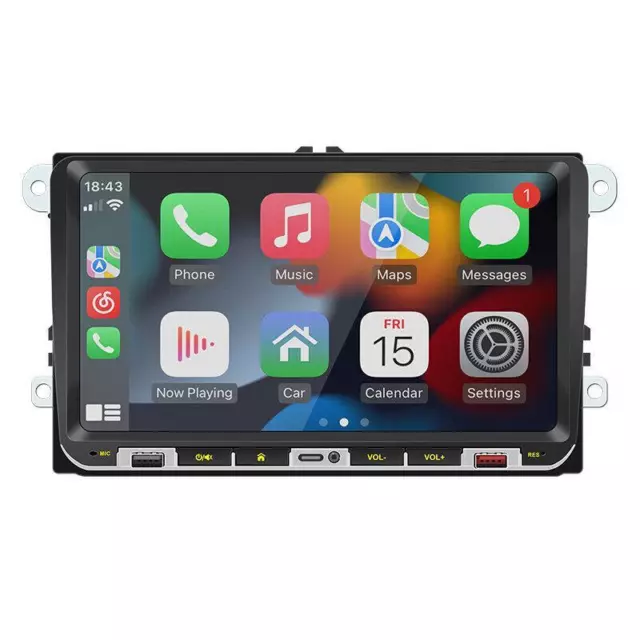 Player Bluetooth 2Din 9"Car Stereo Touch Screen Wireless Carplay FM Radio Parts
