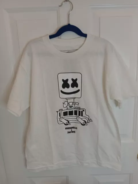 MARSHMELLO Mellogang Limited Edition White Fortnite T-shirt - Kids Medium