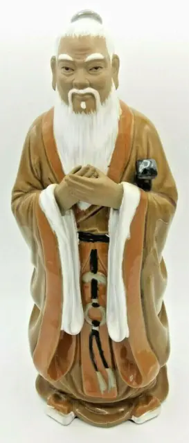 Large Ceramic Chinese Wise Holy Mudman Mud Man Statue Figurine 12" High