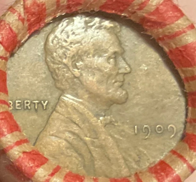 Wheat Penny Roll Older Cents Crimped Sealed with High Grade 1909 Wheat Cent #18