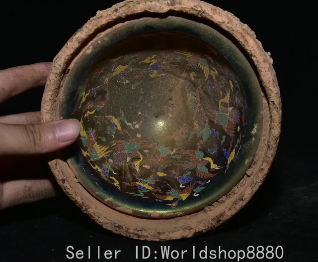 6" Ancient Chinese Song Dynasty Jizhou Kiln Porcelain Crane Pattern Tall Bowl