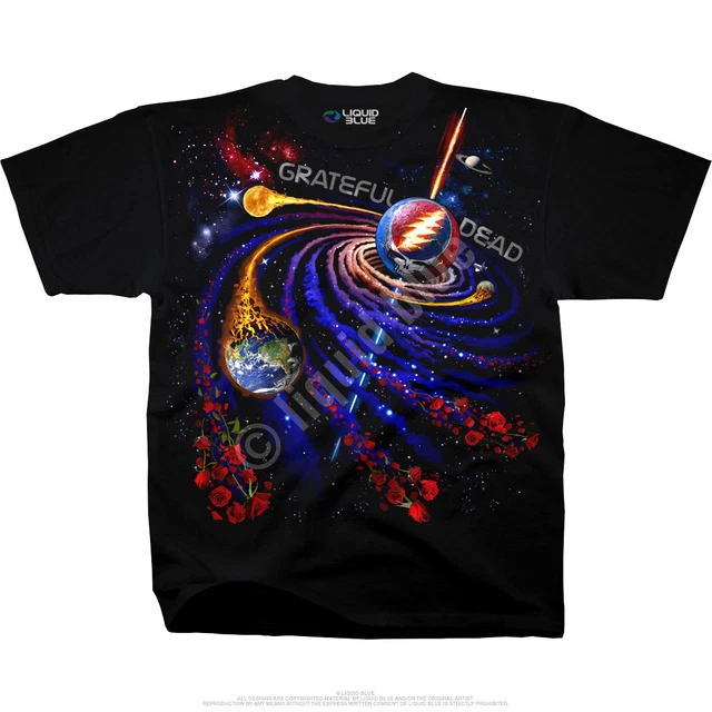Maglietta Grateful Dead – Emerald Dead Irish SYF – Uomo, 100% Cotone, Verde, Taglie S-XXL, Liquid Blue