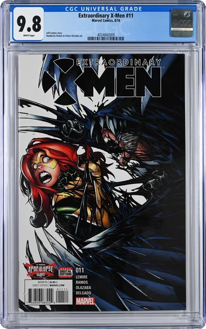 Extraordinary X-Men #11 CGC 9.8 (Aug 2016, Marvel) Jeff Lemire, Apocalypse Wars