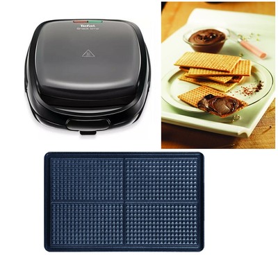 triangolare multifunzione Macchina combinata per waffle belga Tefal Snack Time 2 in 1 2 set di piastre rimovibili antiaderenti 700 Watt lavabili in lavastoviglie e tostapane 