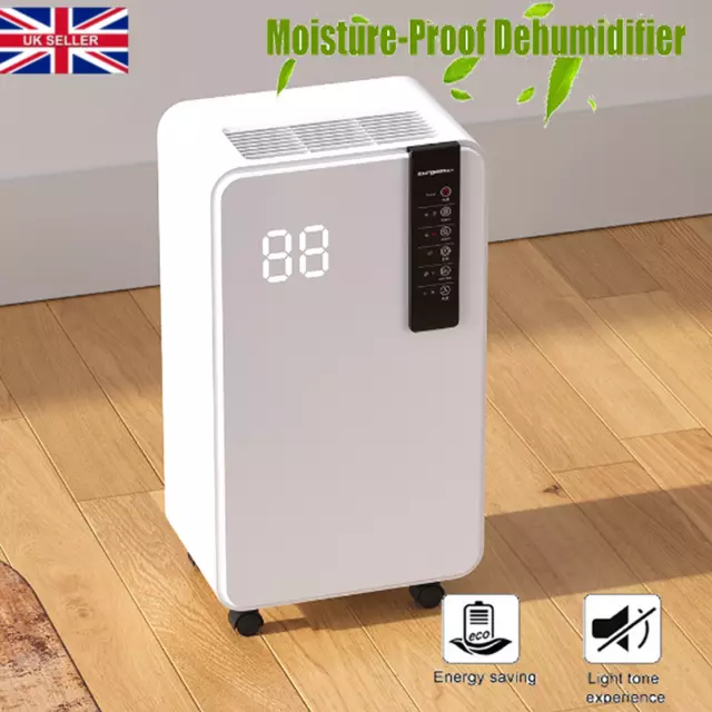 16L Portable Quiet Dehumidifier for Home, Electric Air De-Humidifier w/4 Wheels