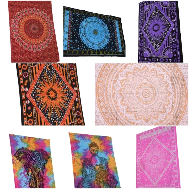 WALL DECOR HIPPIE TAPESTRIES BOHEMIAN MANDALA TAPESTRY WALL HANGING Indian Throw