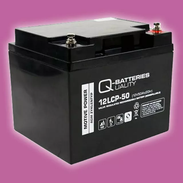 Akku Batterie 12LCP-50 12V 50Ah Blei-AGM für Elektro-Rollstuhl Krankenfahrstuhl