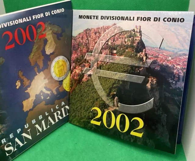 San Marino Folder Divisionale Ufficiale Serie 8 Monete Euro Anno 2002