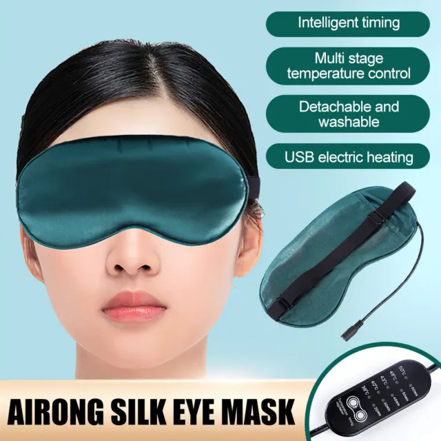 100% Pure Mulberry Electric Eye Mask Heated Cooling Eye Masque Pad Sleep Mask