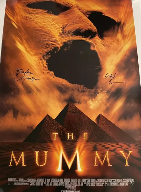 Brendan Fraser & Oded Fehr Signed 27x40 The Mummy Original DS Poster JSA COA