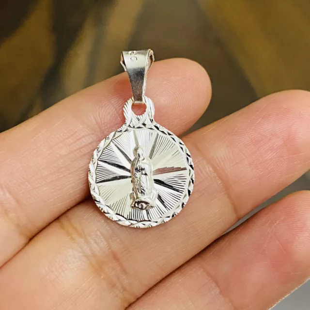 Virgen De Guadalupe Sterling Silver Pendant , Dije Virgen De Guadalupe Plata 925