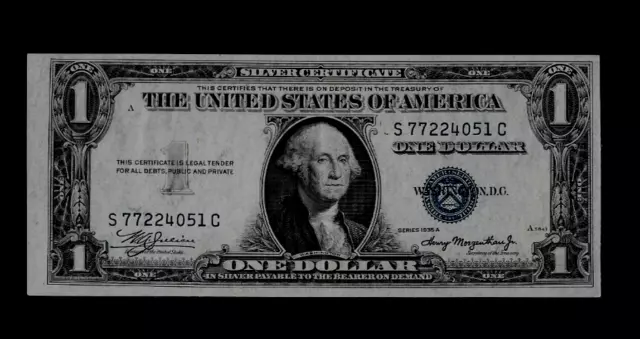 U.s.a ( 1 )Bank Note  Silver Certificate 1 Dollar  1935 A   Au With Message