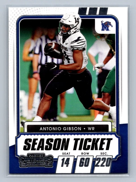 ANTONIO GIBSON 2021 Panini Contenders Draft SEASON TICKET #55 Memphis Tigers