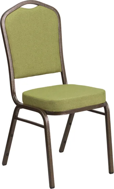 10 PACK Banquet Chair Moss Fabric Restaurant Chair Crown Back Stacking Chair
