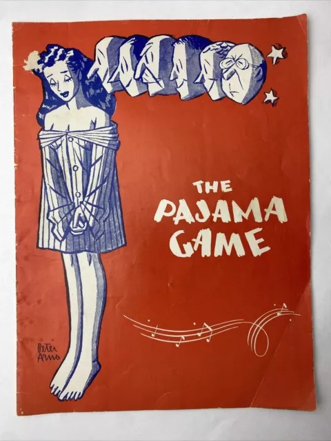 The Pajama Game Peter Arno Illustration Woman in Mens Shirt Vint Musical Program