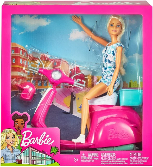 BARBIE GBK85 DOLL Scooter Pink Role Play Set Mattel New Girls Xmas Toy Age 3 38.99 PicClick UK