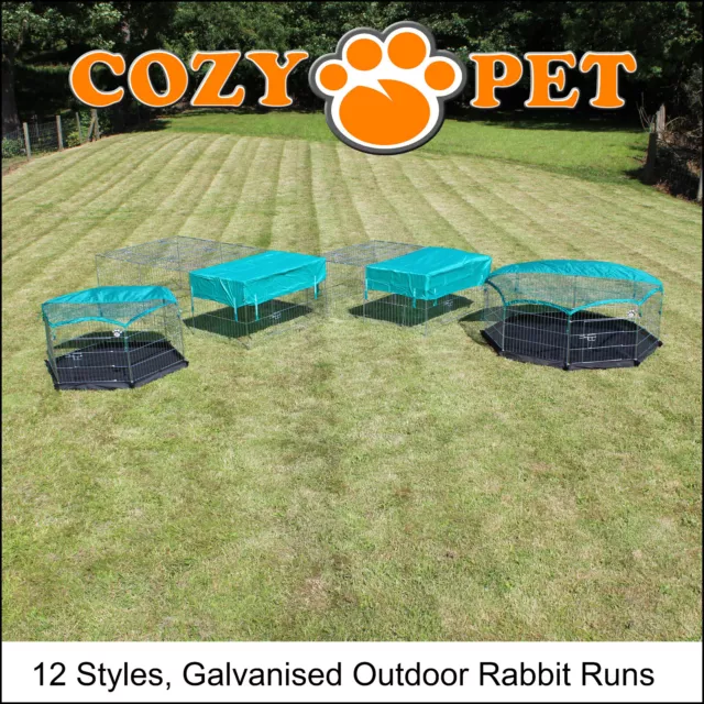 Rabbit Run Galvanised Cozy Pet Play Pen Guinea Pig Dog Playpen Puppy Cage Hutch