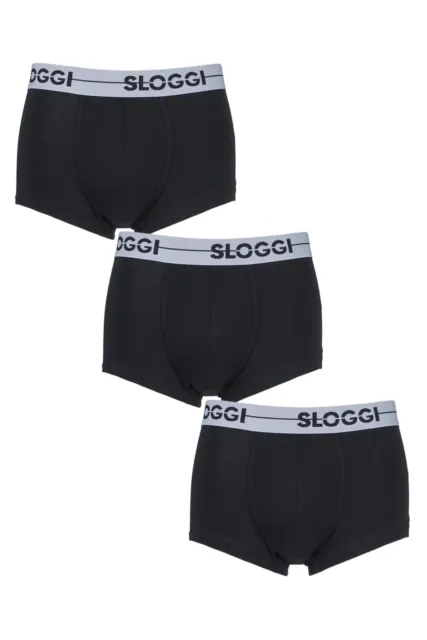 Mens 3 Pack Sloggi Go Soft Waistband Comfort Cotton Low Rise Hipster Boxers