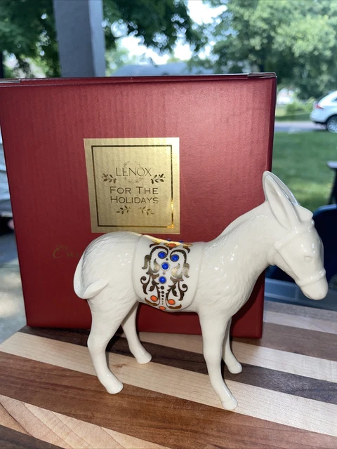 RARE Vintage Lenox China Jewels Nativity Donkey Mule Figurine Statue 1994