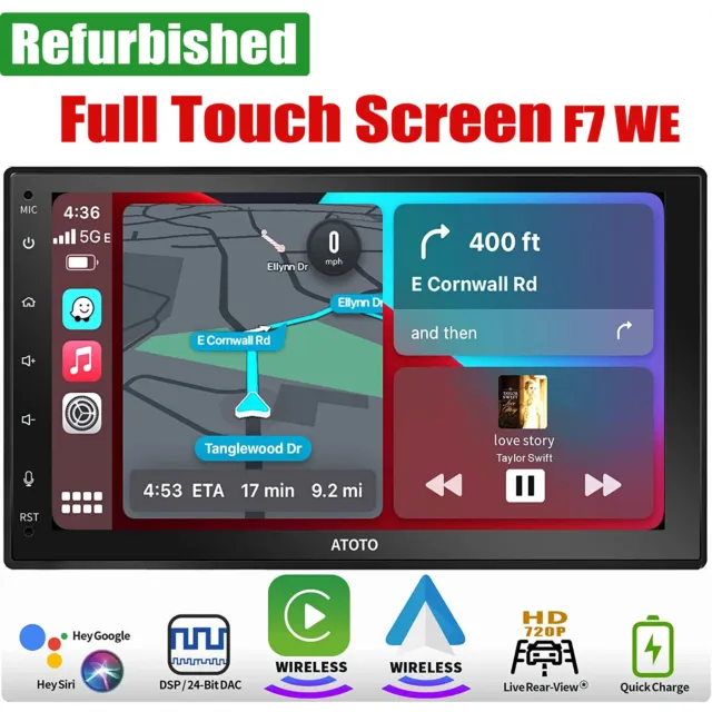 ATOTO F7 Stereo 2 Din Bluetooth Autoradio 7 Pollicl Touch GPS Wireless CarPlay