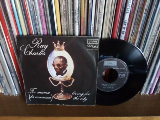 Ray Charles - For mama / Living Vinile 45 giri; 7", London Italia (1975) Raro !