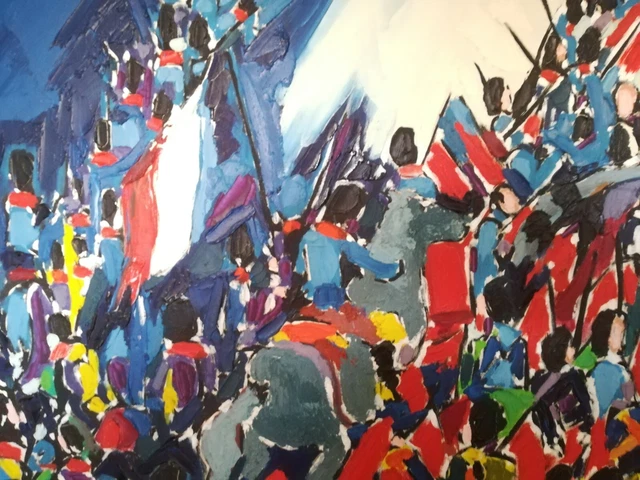 Toni Batoni (Antun Bahunek) - Zima (L'hiver) - Huile Sur Toile Naïve Signée 1981