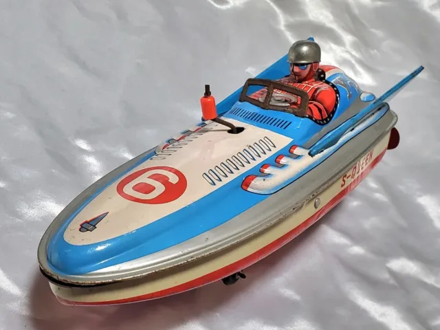 1950s Made in Japan Yonezawa Amphibious Boat Y-6 Tin Friction Length 28cm