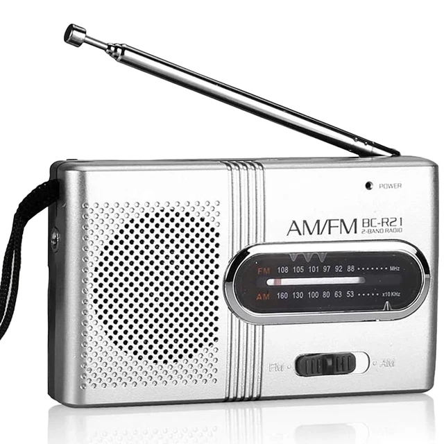 PORTABLE AM/FM RECEIVER Mini Radio Slim Pocket Compact Portable Small ...