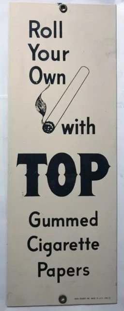 1986 Ande Rooney Roll Your Own With Top Gummed Cigarette Papers Porcelain Sign