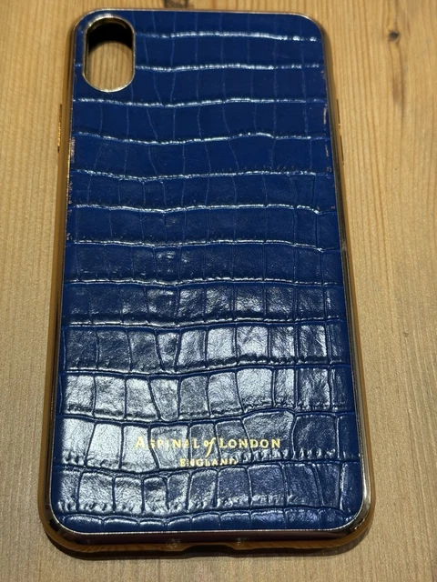 ASPINAL OF LONDON iPhone XS Max Case Gold Edge Blue Mini Croc Crocodile  Skin NEW 7.58 - PicClick UK