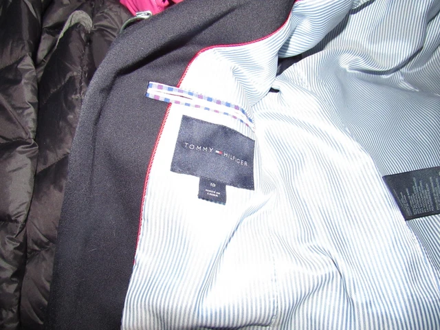TOMMY HILFIGER Navy Blue Boys Sport Coat Jacket Blazer Boys Sz 10 Worn Once EUC 2
