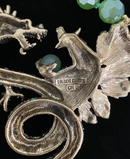Heidi Daus Mythtical Dragon/Bird Crystal Beaded Necklace 2